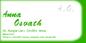 anna osvath business card